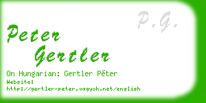 peter gertler business card